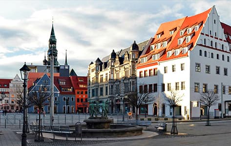 La bonita plaza del mercado principal en Zwickau, uno de los destinos de nuestro viaje organizado por
la historia de la Alemania socialista